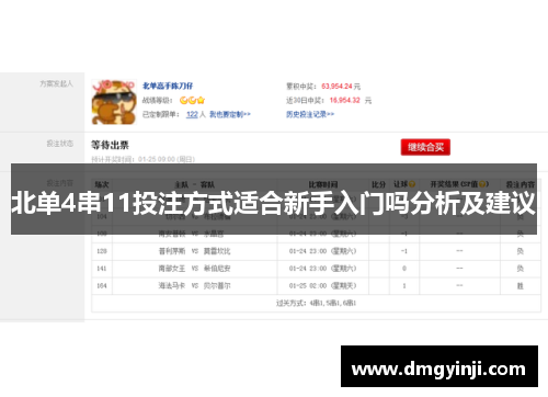 北单4串11投注方式适合新手入门吗分析及建议